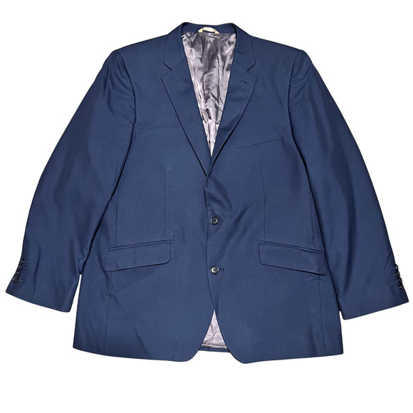 Haggar 1926 Originals Mens 46L 2 Button Fully lined Navy Blue Sport Coat Blazer - Picture 1 of 8